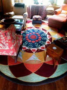 Den rug with an 18th century motif